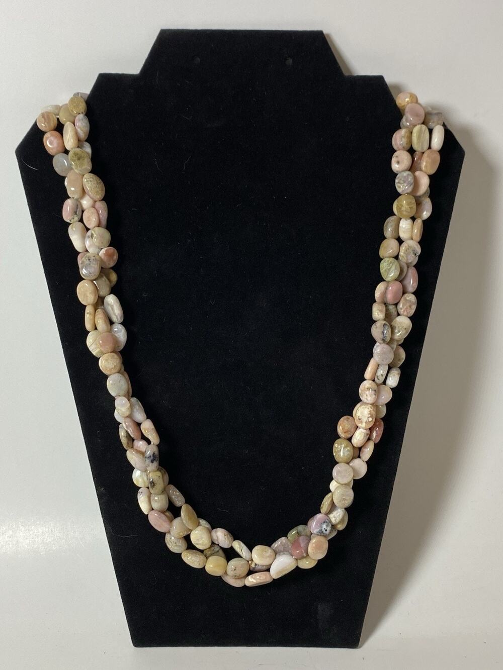 Pink Opal Free Form Multi Strand Beaded Necklace